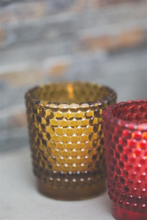 Richland Votive Holder Hobnail Amber Set Of 12 Save On Crafts