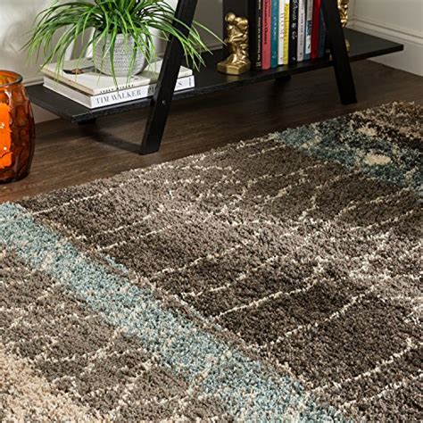 Abstract Woven Shag Area Rug | Classic Farmhouse Decor