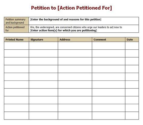 Petition Format Template | Online Petition