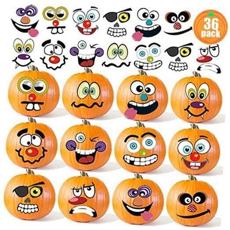 36 Pack Halloween Pumpkin Decorating Stickers Mini Make 36 Small ...