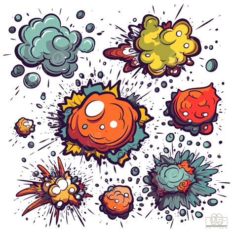 Explosão Clipart Variedade De Diferentes Explosões E Salpicos De