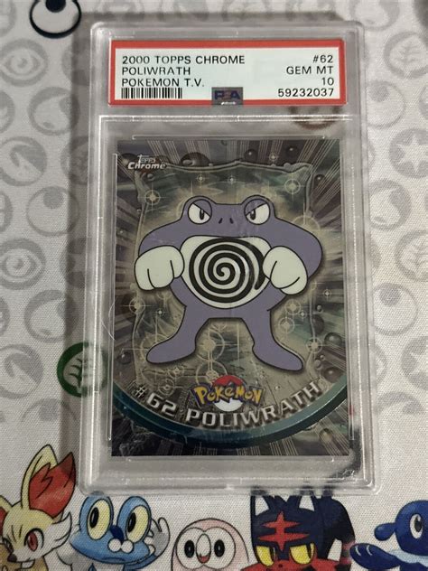 2000 Topps Chrome Pokemon T V 62 Poliwrath Sparkle Pokemon TCG Card