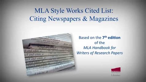 Mla Style Works Cited List Citing Newspapers And Magazines Youtube