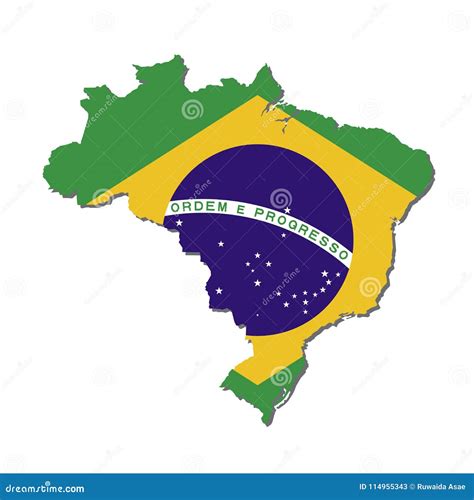 Brazil Map Flag,Brazil Map with Flag Vector Stock Vector - Illustration ...