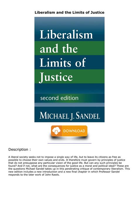 [⭐PDF READ ONLINE⭐] Liberalism and the Limits of Justice epub by ...