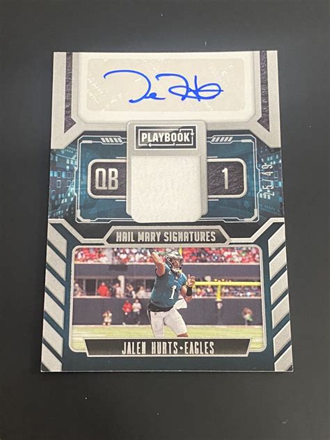 Playbook Jalen Hurts Hail Mary Signatures Jersey Auto Eagles