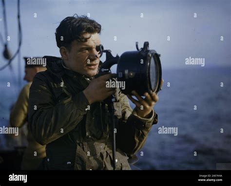 On Board Hm Submarine Tribune September A Signaller With An