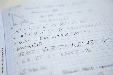 Math equations in the notebook Stock Photo | Adobe Stock