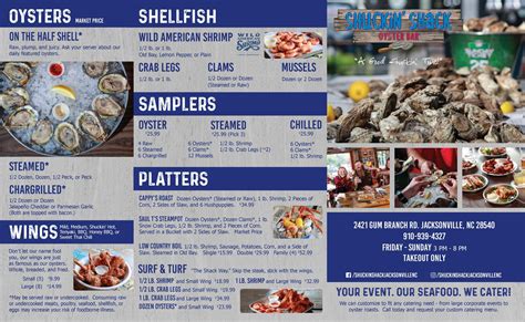 Jacksonville Shuckin Shack Menu Shuckin Shack