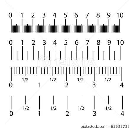 Inch And Metric Rulers Set Centimeters And Stock Illustration