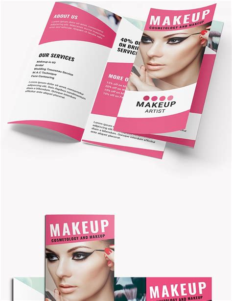 Makeup Artist Tri Fold Brochure Template In Publisher PSD Word Pages