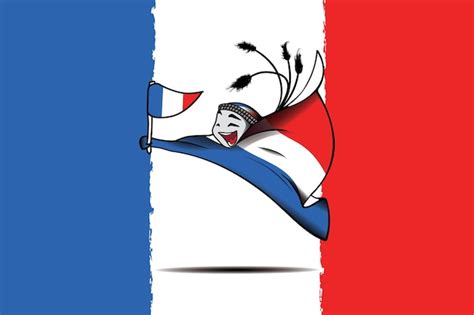 Bandeira da frança gráfico vetorial de mascote da copa do mundo do