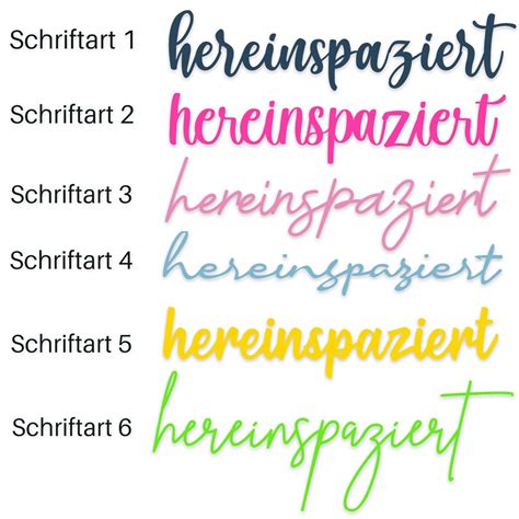 Schriftzug Hereinspaziert Aus Holz In Verschiedenen Farben Und Etsy De