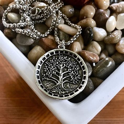 Large Tree Of Life Pendant Necklace 20 Or 24 Etsy