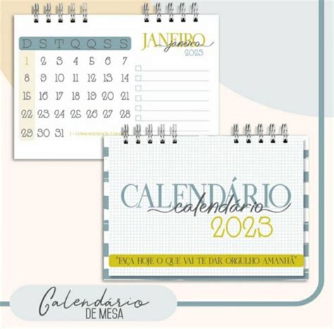 Kit Digital Planejamento De Mesa Calendário 2023 Planner Men