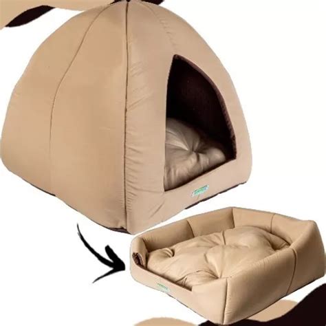 Cama De Cachorro E Gato Caminha Pet Iglu Tamanho Grande Luxo Cor Bege