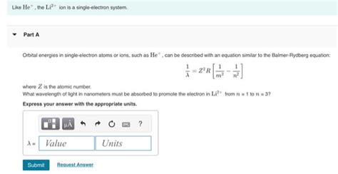 Solved Like He+, the Li2+ ion is a single-electron system. | Chegg.com