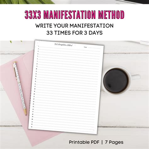 X Method Worksheet Manifestation Worksheet Planner Grateful