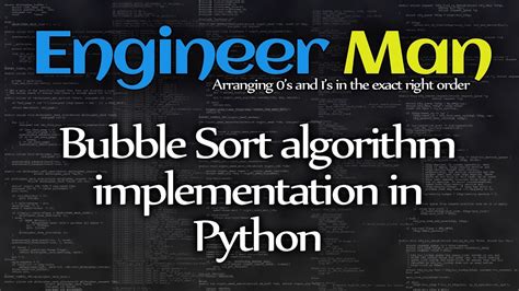 Bubble Sort Algorithm Implementation In Python Youtube