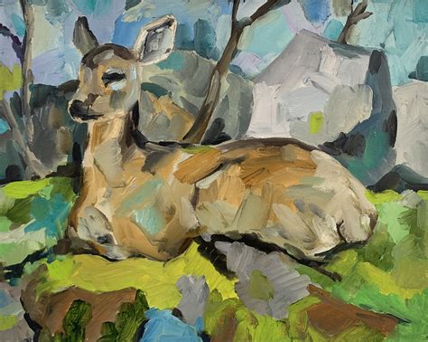 Deer Painting Deer Abstract Painting Deer Oil Painting Deer Wall Painting Deer Original Painting ...