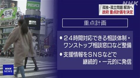 “孤独・孤立対策” 重点計画決定 24時間対応の相談体制整備 Nhk政治マガジン