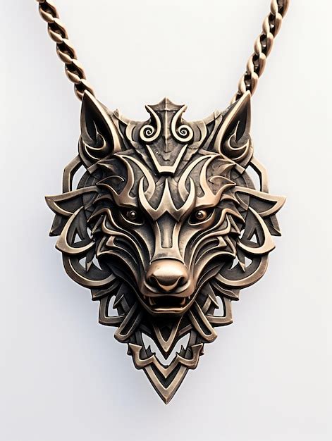 Premium Photo Isolated Of Viking Wolf Head Pendant Viking Inspired