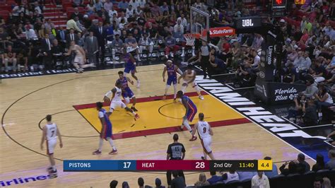 Shot Clock Violation: Pistons @ Heat | NBA Official