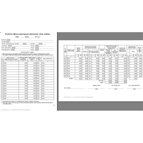 Protok Odbioru Wykonanych Element W Rob T Obiektu Dobra Cena