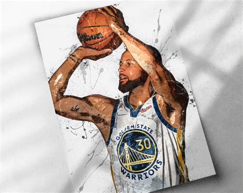 Stephen Curry Poster Golden State Warriors Canvas Print Etsy