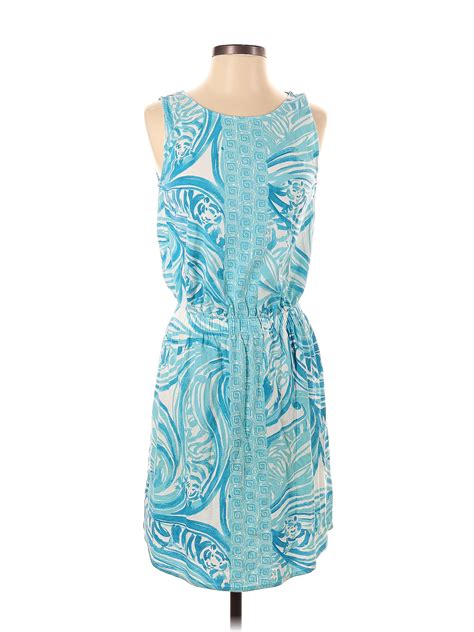 Lilly Pulitzer 100 Cotton Blue Casual Dress Size S 66 Off Thredup