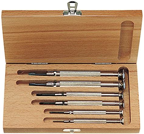 Schraubendreher Set Uhrmacher 6 Teile In Holz Box Amazon De Baumarkt