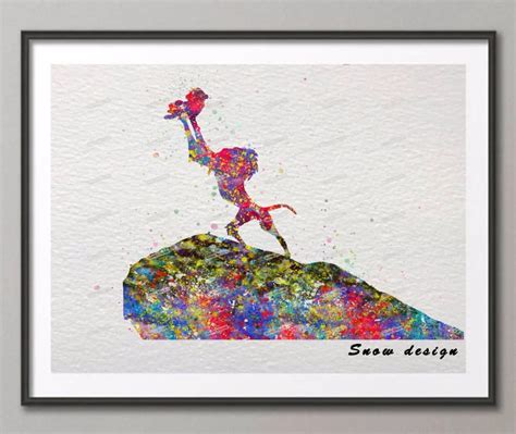 The Lion King Rafiki Simba Original Watercolor canvas painting wall art ...