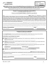 Vermont Appointment Of A Health Care Agent Form English Kirundi