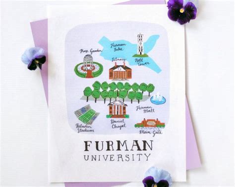 Furman University Map | Illustrated Map | College Map Illustrated Map ...