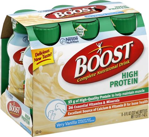 BOOST High Protein Nutritional Energy Drinks, Vanilla 8 oz, 6 ea (Pack ...