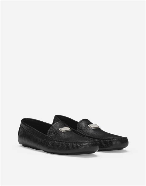 Deerskin Driver Shoes In Black For Men Dolceandgabbana®