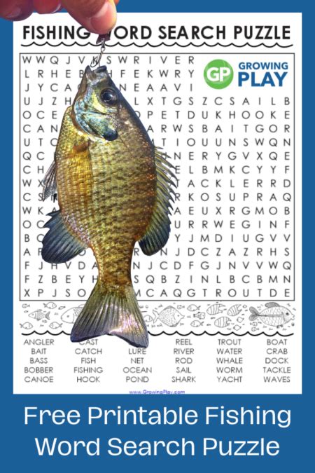 Fishing Word Search Free Printable Growing Play