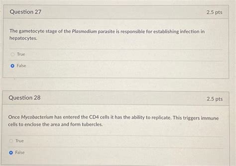 Solved The gametocyte stage of the Plasmodium parasite is | Chegg.com