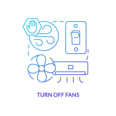Turn off fans blue gradient concept icon. Avoid fresh air. Action at