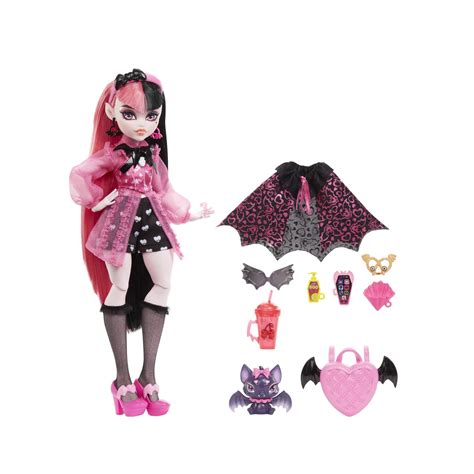 Monster High Draculaura Bambola Con Accessori E Cucciolo Di