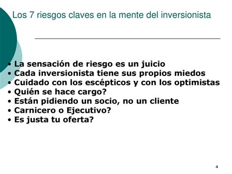 Los Riesgos Claves En La Mente Del Inversionista Ppt Descargar