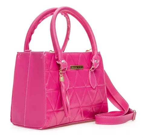 Bolsa Rosa Helena Madri Al A Transversal Bordada Pink