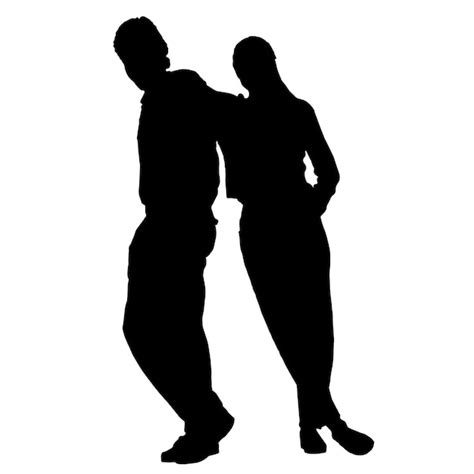 Premium Vector Vector Silhouettes Of Couples Standing Couple Shape Black Color On Isolated