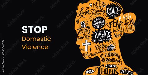 Stop Domestic Violence Creative Social Issue Flat Illustration