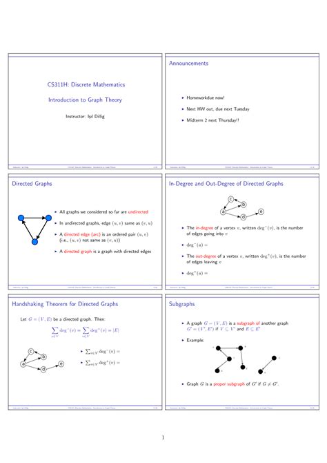 Cs H Discrete Mathematics Introduction To Graph Theory Announcements