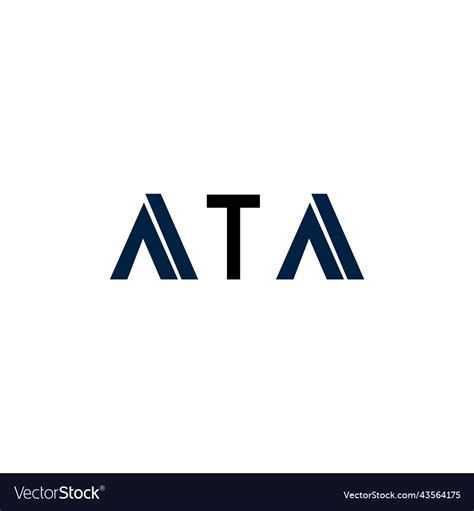 Ata letter logo design on white background Vector Image