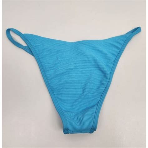 L Space Jay Bikini Bottom Bitsy Cut In Aqua Blue Size Medium EBay