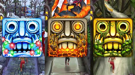 Temple Run 2 Frozen Shadows Vs Temple Run 2 Volcano Island Vs Temple