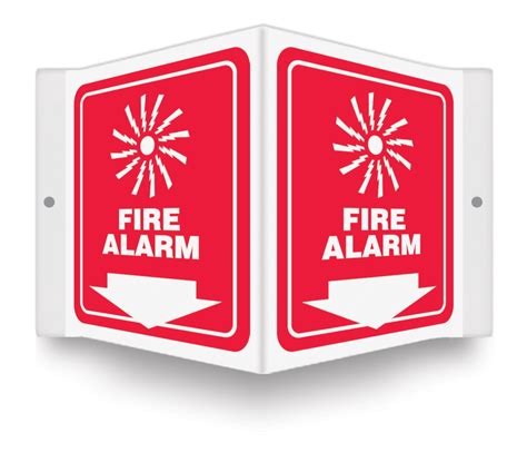 Projection™ Safety Sign Fire Alarm Graphic And Down Arrow Psp620