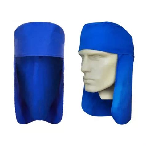 Kit 5 Capuz De Soldador Touca Árabe Brim Azul Proteção Sol